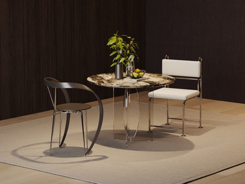 现代洽谈桌椅 休闲桌椅su模型