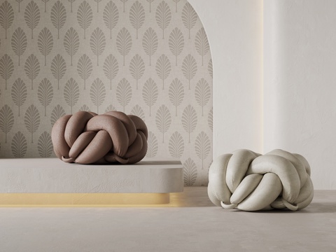  现代沙发凳 皮革换鞋凳3d模型 