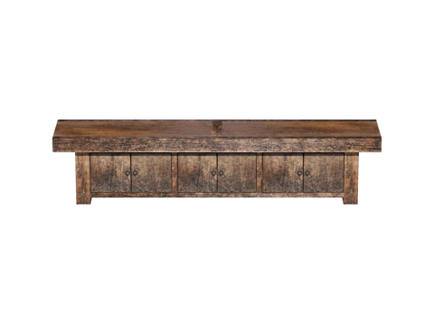  侘寂复古老旧家具端景台案台条案su模型 