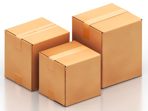  纸箱子 箱子 纸箱 包装箱 快递箱 纸壳箱 纸板箱 纸包装箱3d模型 