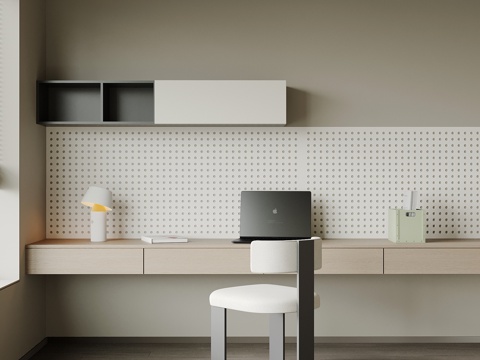  现代书桌椅su模型 