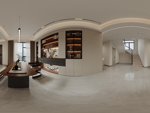  现代书房，客餐厅 