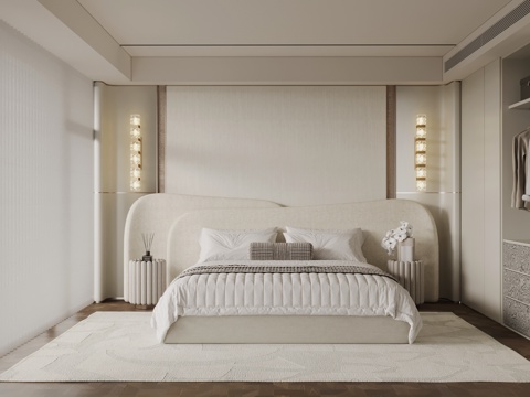  现代卧室双人床3d模型 