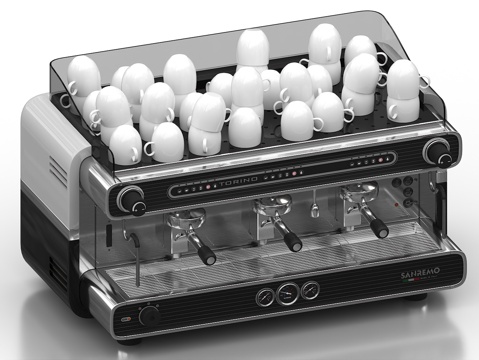  咖啡机 复古咖啡机 厨房电器 咖啡杯 饮料机3d模型 