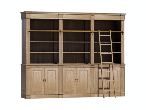 复古欧式美式书柜书架装饰柜su模型