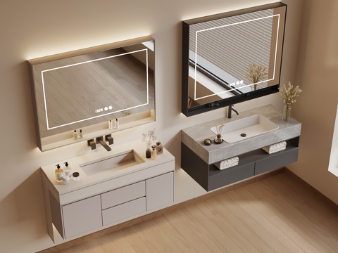 现代浴室柜su模型