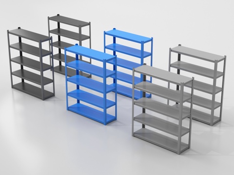 现代货架 快递架 置物架su模型