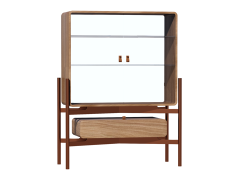 现代边柜装饰柜储物柜su模型