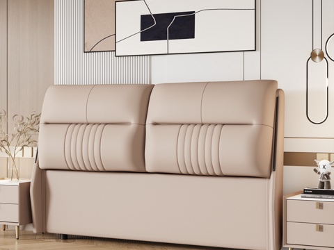  现代卧室 床头 双人床 床头柜3d模型 