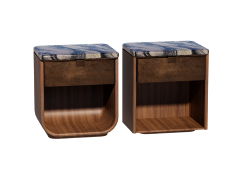  中古床头柜装饰柜角几边几su模型 