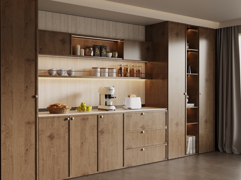  中古风餐边柜 橱柜3d模型 