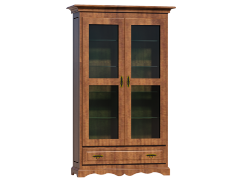 复古中古边柜装饰柜开放柜储物柜su模型