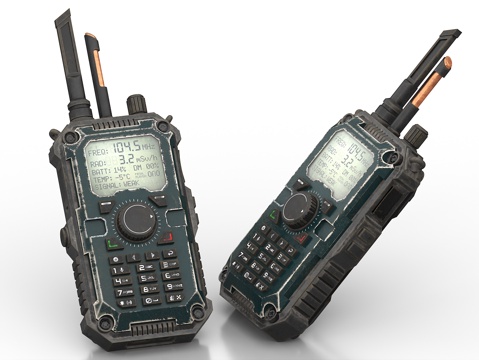  对讲机 卫星电话 通讯器 手持对讲机 数字移动电台 加密对讲3d模型 