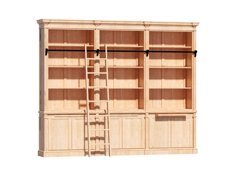 复古欧式美式书柜书架装饰柜su模型