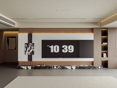  现代客厅3d模型 