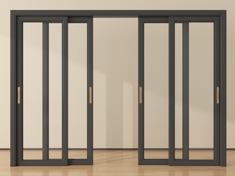  现代长虹玻璃推拉门 阳台推拉门3d模型 