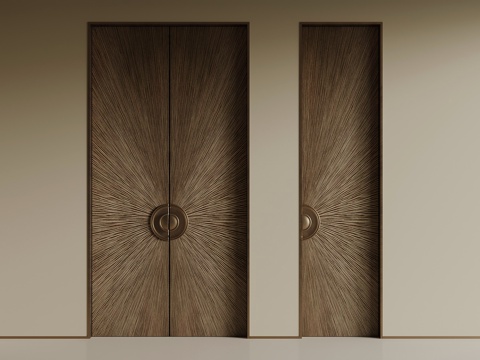  现代单开门 双开门3d模型 