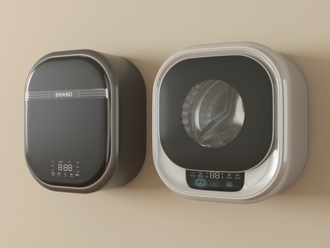  现代洗衣机  壁挂式洗衣机3d模型 