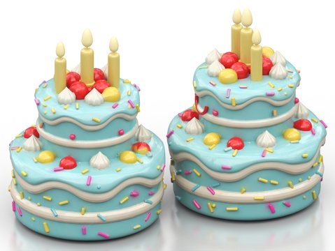  蛋糕 生日蛋糕 卡通蛋糕 卡通生日蛋糕 糕点 卡通糕点 食物3d模型 