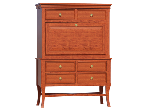 复古中古欧式边柜斗柜装饰柜储物柜su模型