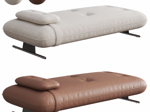  现代 布艺 床尾凳 皮革床尾踏 长条凳 休闲凳子3d模型 