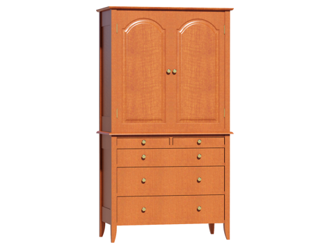 复古中古欧式边柜斗柜装饰柜储物柜su模型