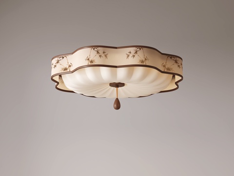 新中式吸顶灯su模型