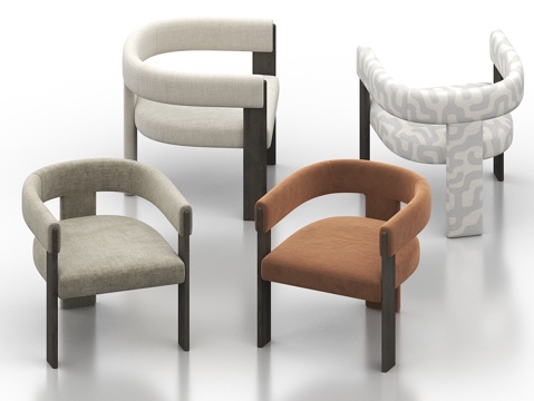  单椅 餐椅 扶手椅 休闲椅 单人沙发 阳台椅 客厅椅子 扶手3d模型 