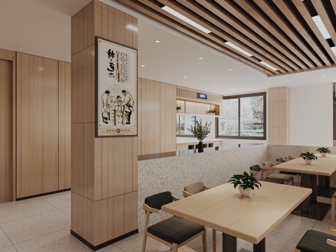  现代 轻奢食堂 餐厅桌椅3d模型 