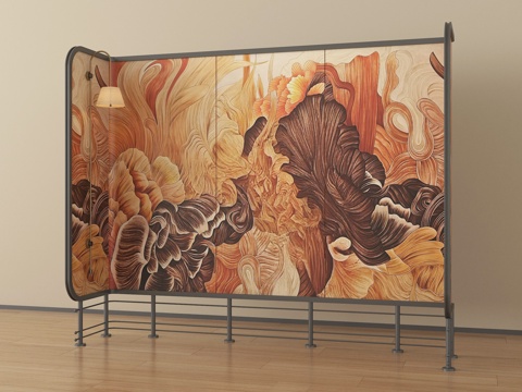 现代屏风隔断 意式屏风 金属屏风su模型