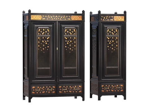 中式古董边柜装饰柜su模型