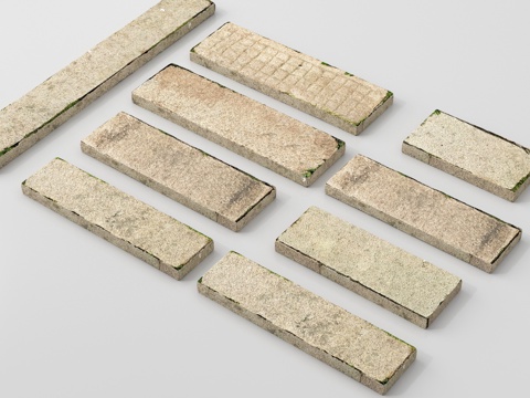  现代汀步 景观汀步 石板路 石板3d模型 