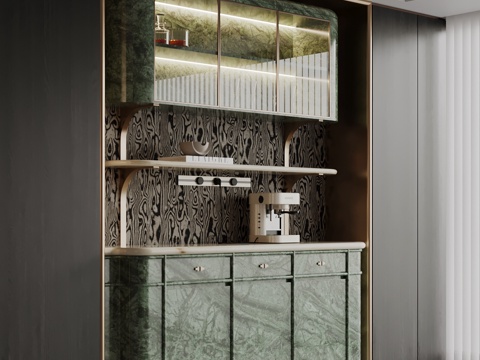  现代餐边柜 酒柜 酒架3d模型 