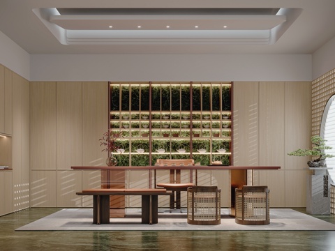  现代茶室3d模型 