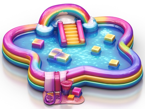  游泳池 儿童泳池 充气游泳池 水上玩具 儿童玩具 橡胶游泳池3d模型 