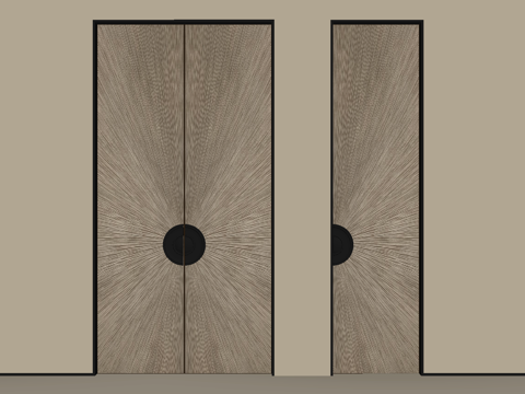 现代单开门 双开门su模型