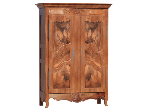 复古边柜装饰柜储物柜su模型