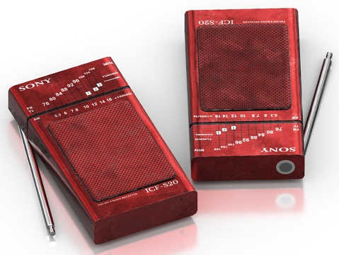  收音机 老式收音机 复古收音机 旧收音机 随身听 磁带播放器3d模型 