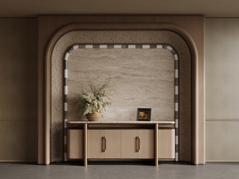  现代玄关柜 边柜su模型 