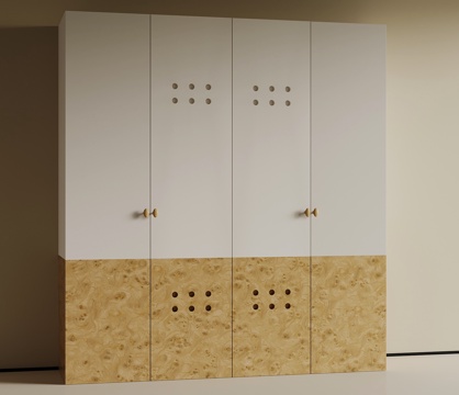  中古风衣柜3d模型 