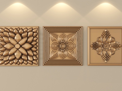  现代雕花 浮雕 铜板浮雕雕刻3d模型 
