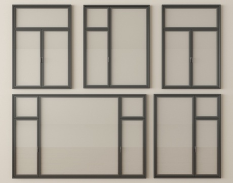  现代窗组合 平开窗 阳台窗 落地窗3d模型 