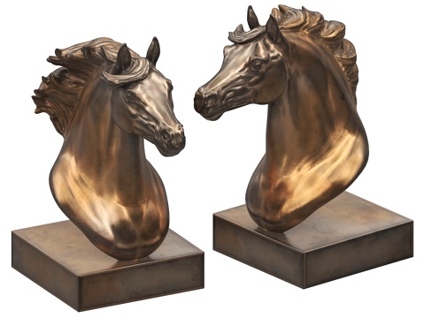  马头雕塑 码头雕像 雕塑马 马头铜像 雕像马3d模型 