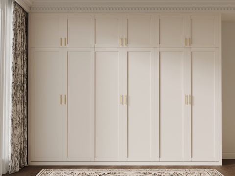 法式衣柜 成品衣柜su模型