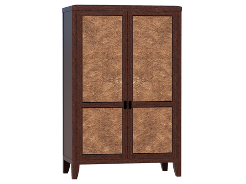 中古侘寂复古边柜装饰柜储物柜su模型