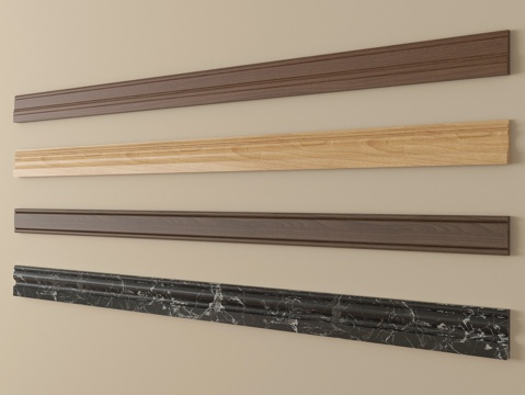 现代踢脚线 石材踢脚线 实木地脚线su模型
