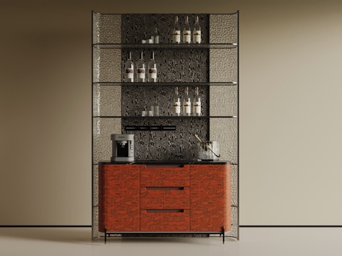 现代酒架 酒柜 餐边柜su模型