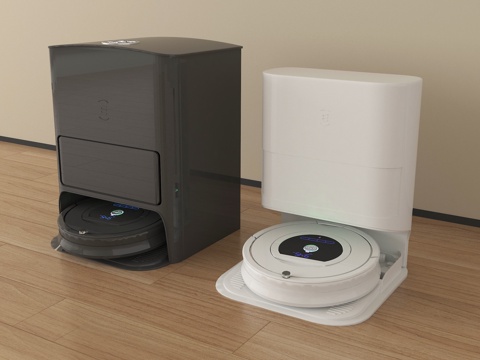  现代智能扫地机器人 拖地机 扫拖一体机3d模型 