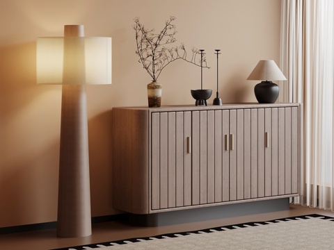  中古风玄关柜 边柜3d模型 