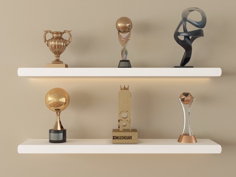 现代奖杯 摆件su模型